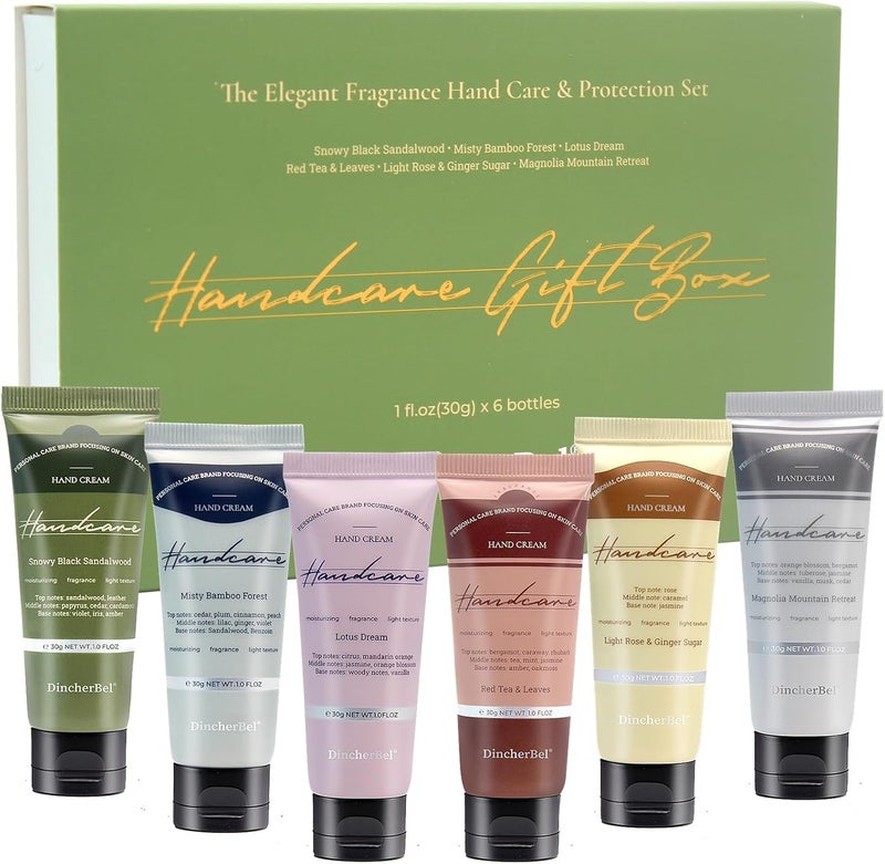 DincherBel Hand Cream Gift Set - 6 Travel Size Moisturizers - Image 1